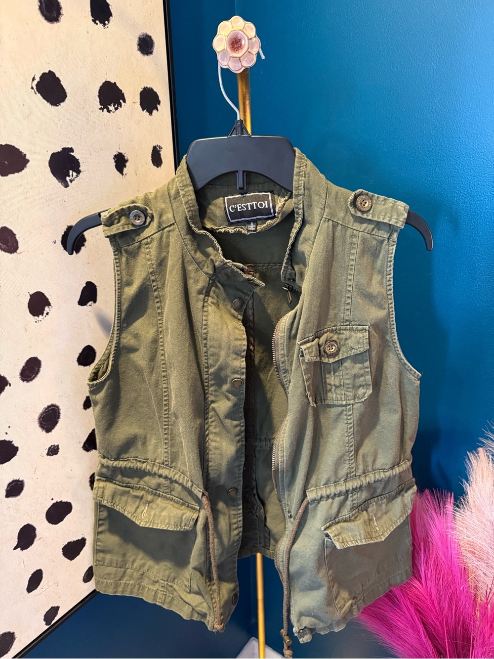 Olive Utility Vest for Women